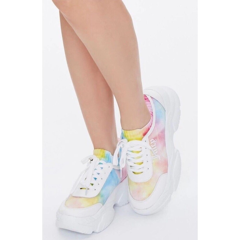 Chic Juicy Couture Multicolor Watercolor Low-Top Sneakers Size 7 Sweet